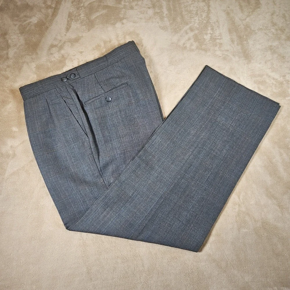 Vintage Hart Schaffner Marx 2 Piece Suit 38R Wool Grey Made in USA